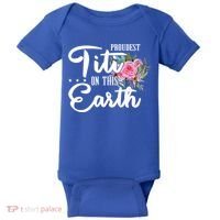 Proudest Titi On This Earth Grandma Floral Mother's Day Gift Baby Bodysuit thumb 0