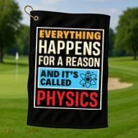 Physics Teacher Physicist Science Lover Physics Cute Gift Golf Towel thumb 1