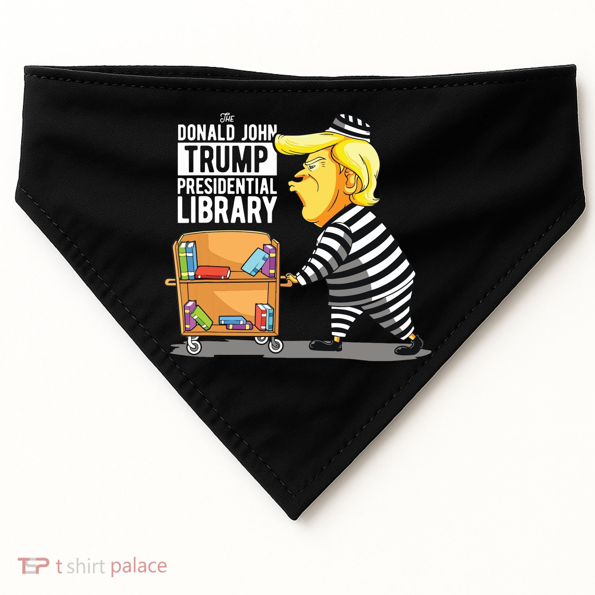 Prison Trump Presidential Library Funny Anti Trump USA-Made Doggie Bandana