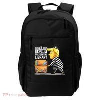 Prison Trump Presidential Library Funny Anti Trump Backpack thumb 0