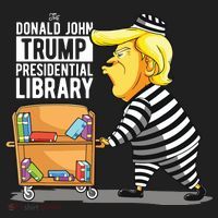 Prison Trump Presidential Library Funny Anti Trump Beanie thumb 2