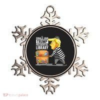 Prison Trump Presidential Library Funny Anti Trump Ornament thumb 0