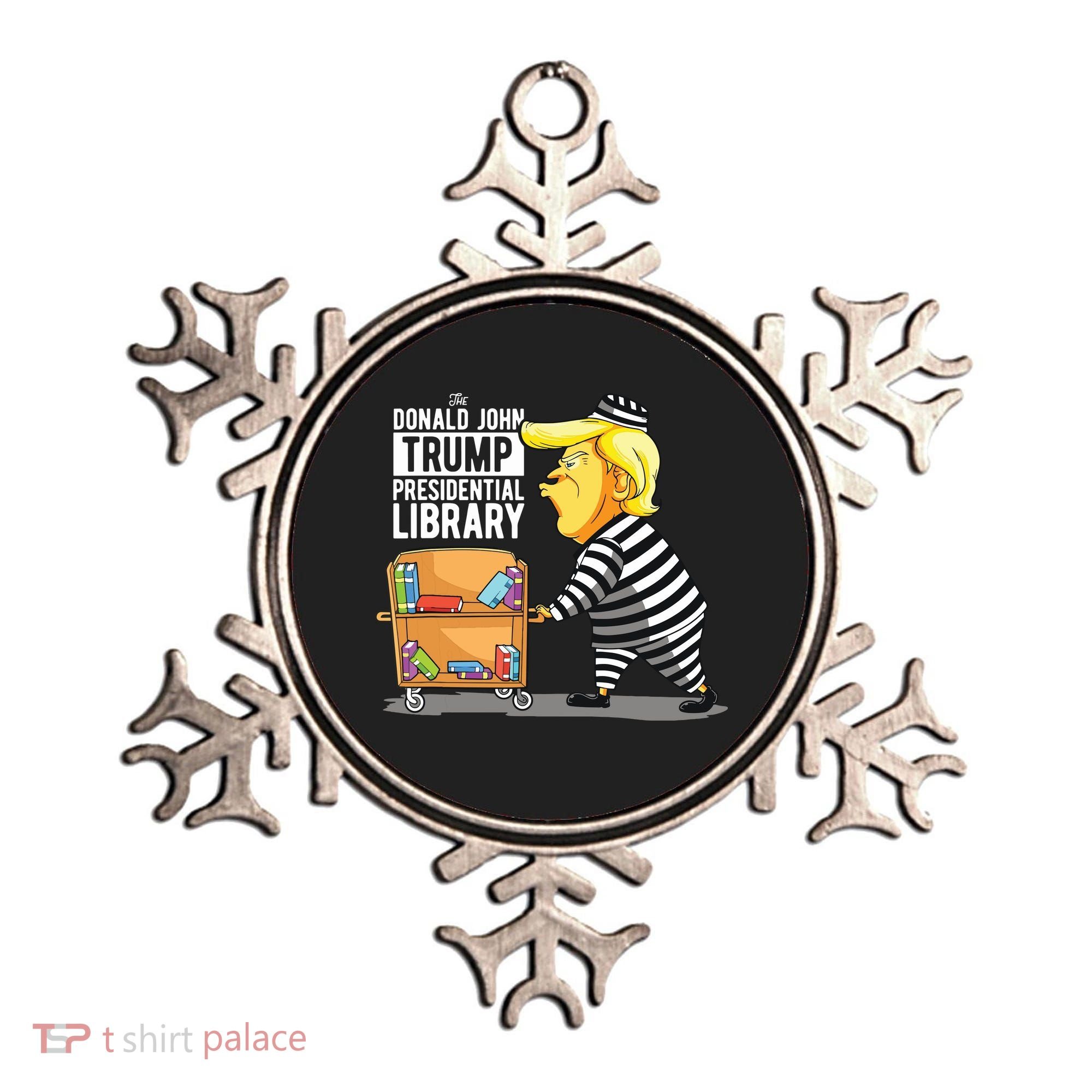 Prison Trump Presidential Library Funny Anti Trump Ornament