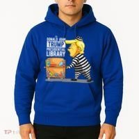 Prison Trump Presidential Library Funny Anti Trump Hoodie thumb 2