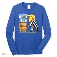 Prison Trump Presidential Library Funny Anti Trump Long Sleeve Shirt thumb 0