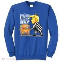 Prison Trump Presidential Library Funny Anti Trump Sweatshirt thumb 0