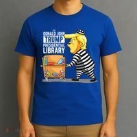 Prison Trump Presidential Library Funny Anti Trump T-Shirt thumb 3