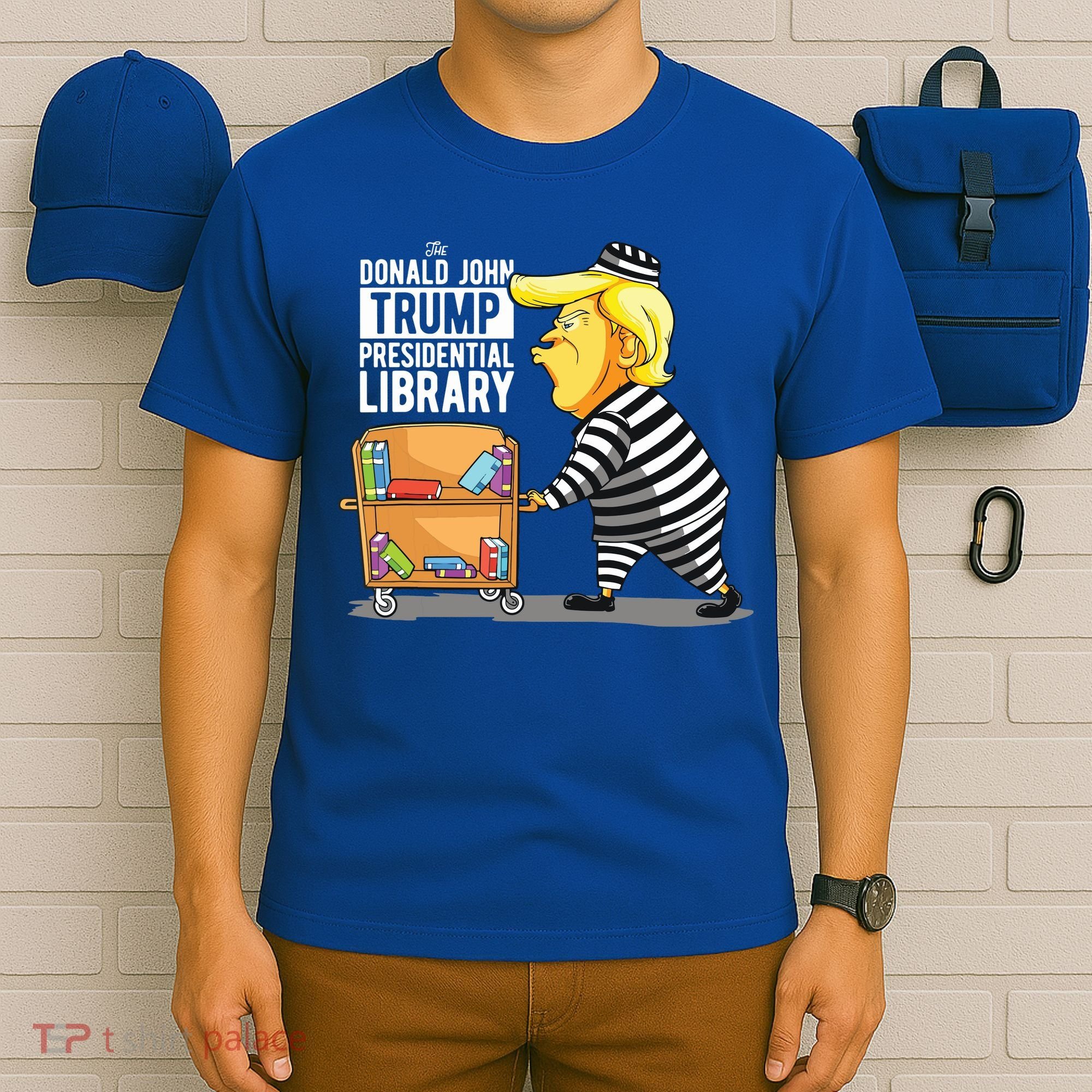 Prison Trump Presidential Library Funny Anti Trump T-Shirt