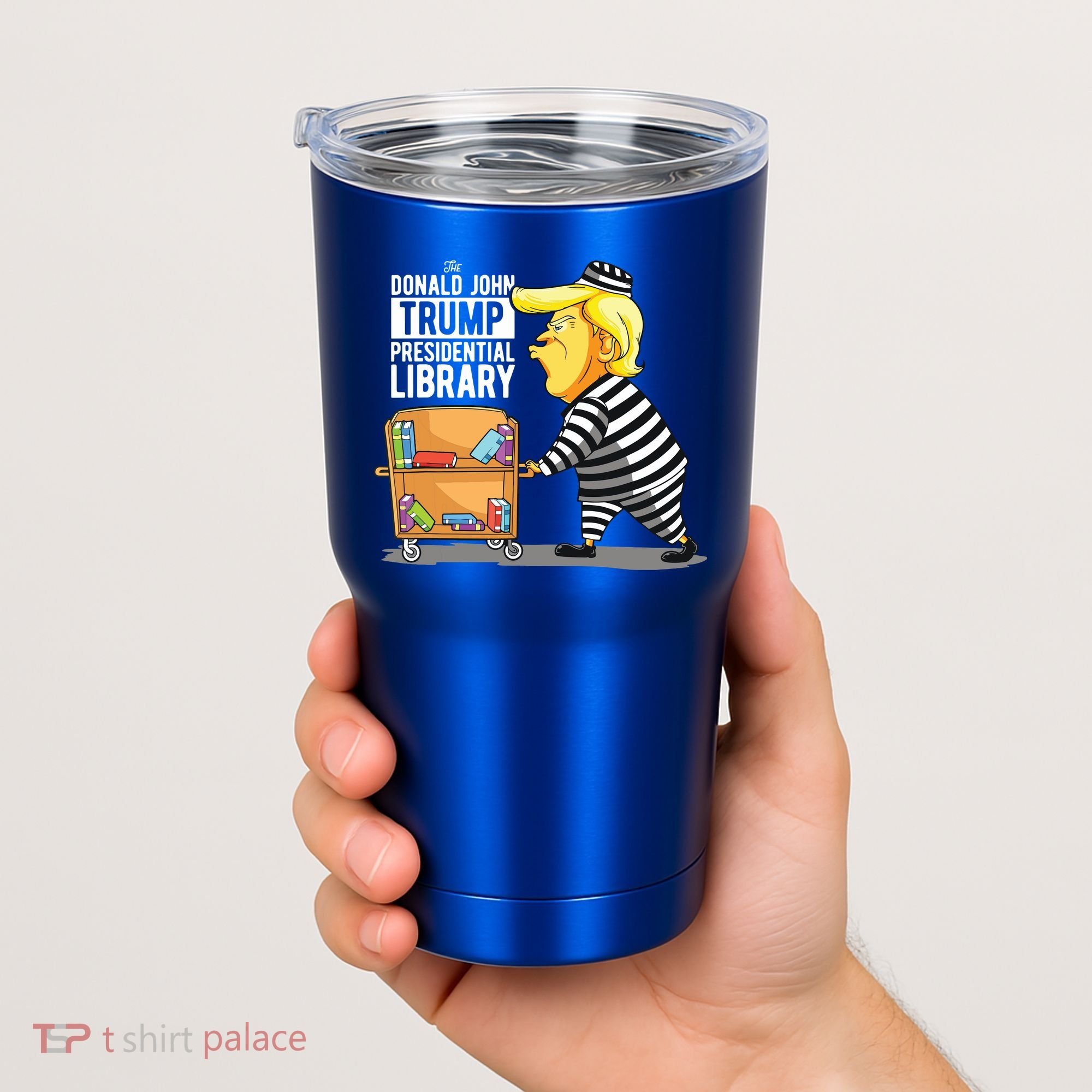 Prison Trump Presidential Library Funny Anti Trump Tumbler