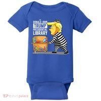 Prison Trump Presidential Library Funny Anti Trump Baby Bodysuit thumb 0