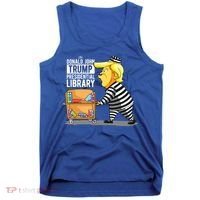 Prison Trump Presidential Library Funny Anti Trump Tank Top thumb 0