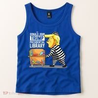 Prison Trump Presidential Library Funny Anti Trump Tank Top thumb 2