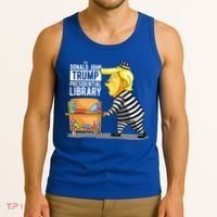 Prison Trump Presidential Library Funny Anti Trump Tank Top thumb 3