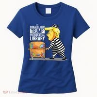 Prison Trump Presidential Library Funny Anti Trump Women's T-Shirt thumb 0