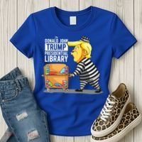 Prison Trump Presidential Library Funny Anti Trump Women's T-Shirt thumb 3