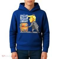 Prison Trump Presidential Library Funny Anti Trump Kids Hoodie thumb 4