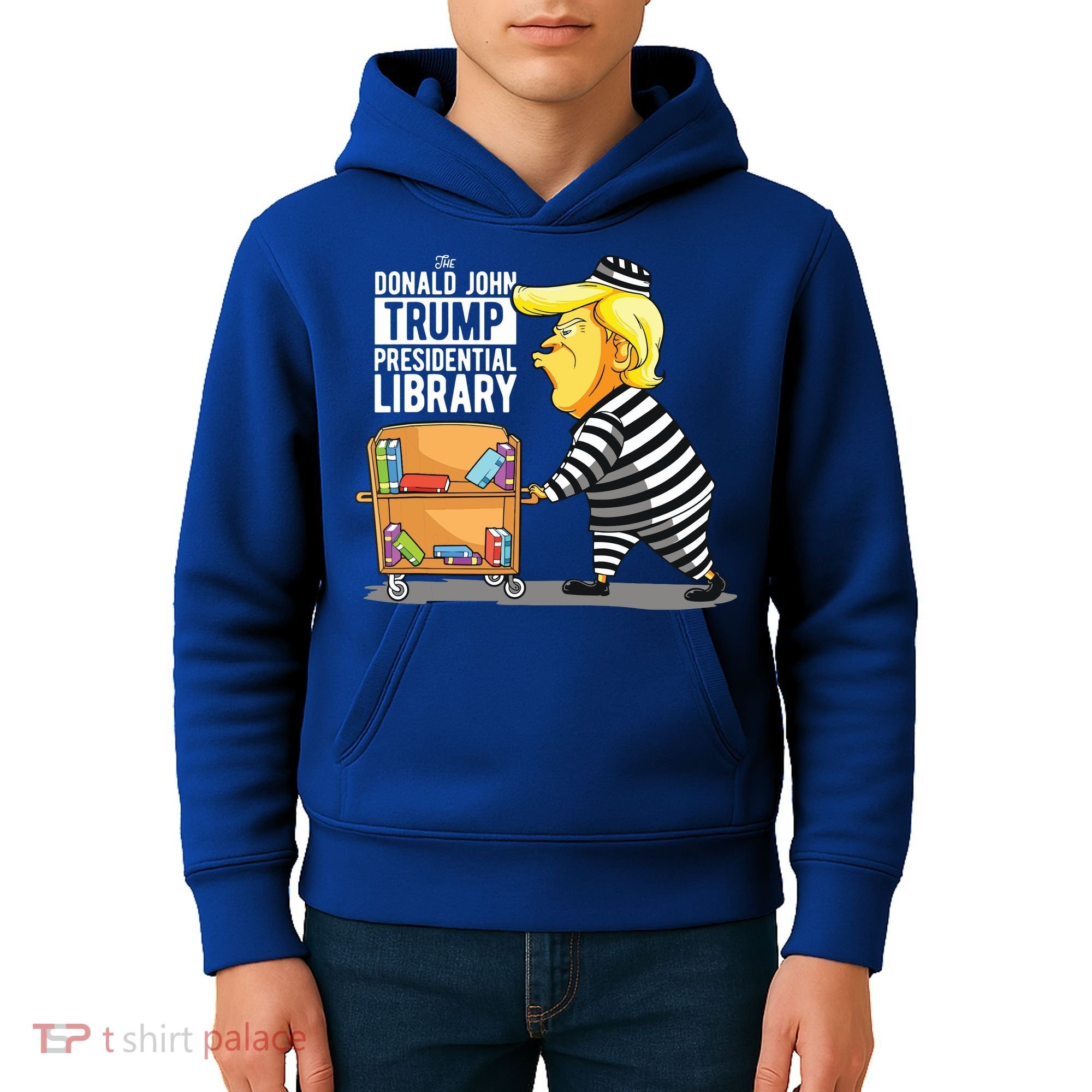 Prison Trump Presidential Library Funny Anti Trump Kids Hoodie