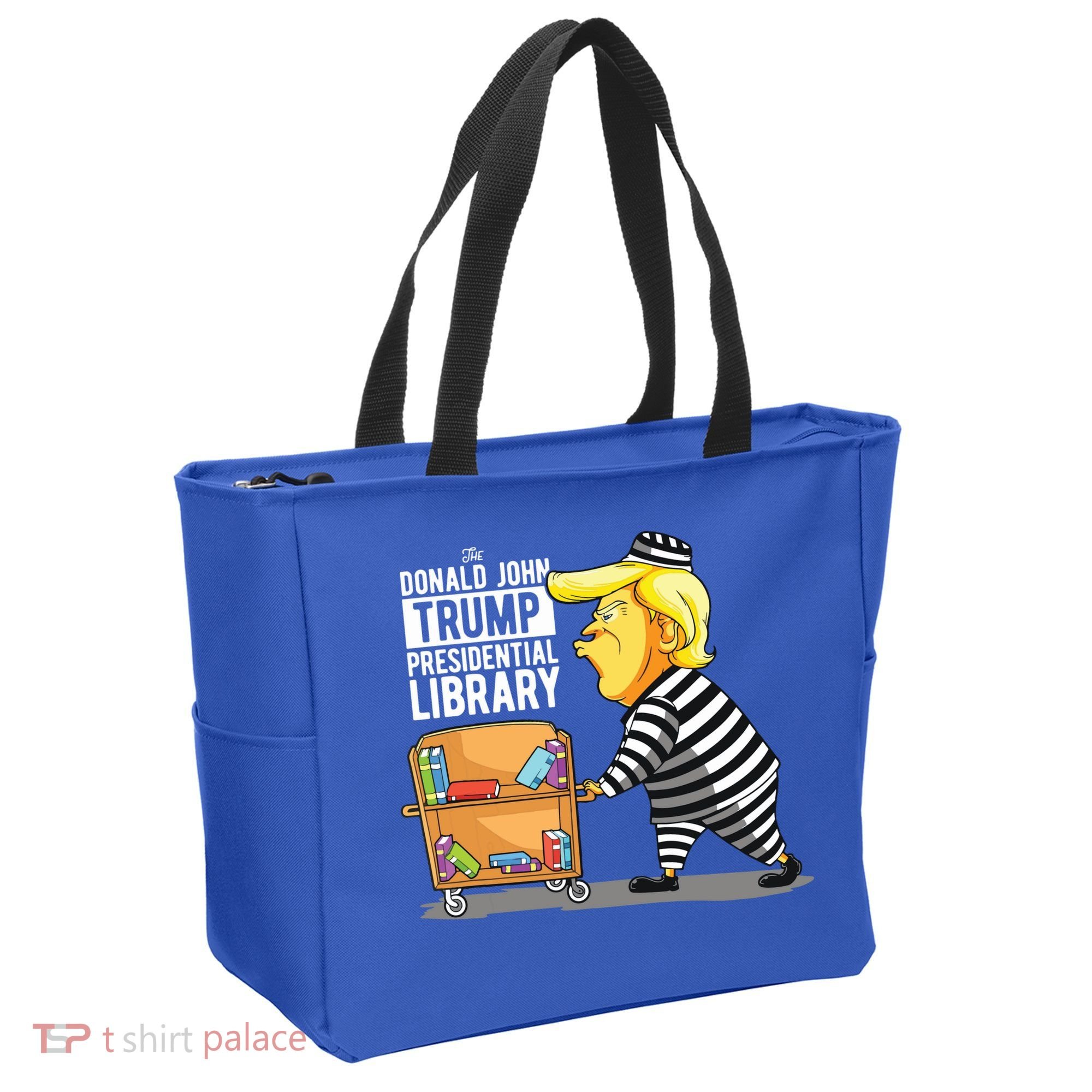 Prison Trump Presidential Library Funny Anti Trump Tote Bag