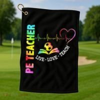 PE Teacher Phys Ed Cute Physical Education Teacher Golf Towel thumb 1