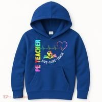 PE Teacher Phys Ed Cute Physical Education Teacher Kids Hoodie thumb 0