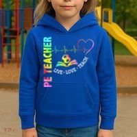 PE Teacher Phys Ed Cute Physical Education Teacher Kids Hoodie thumb 3