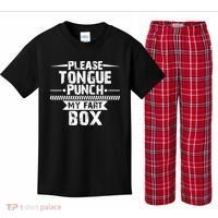 Please Tongue Punch My Fart Box Funny Word Pun Humor Sarcasm Kids Plaid Pajama Set thumb 0
