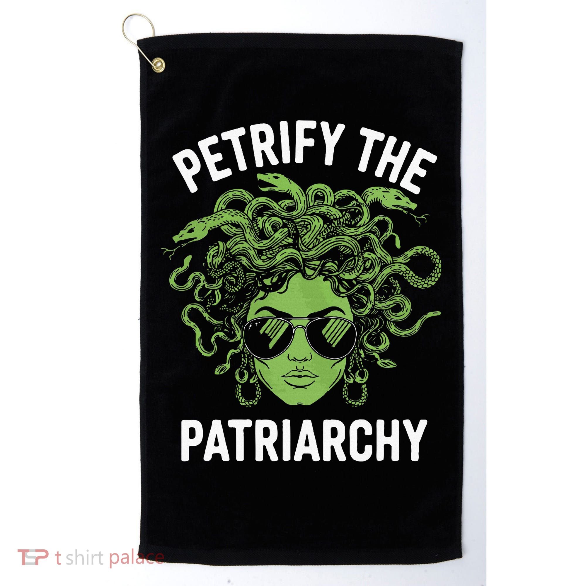 Petrify The Patriarchy Feminist Medusa Golf Towel