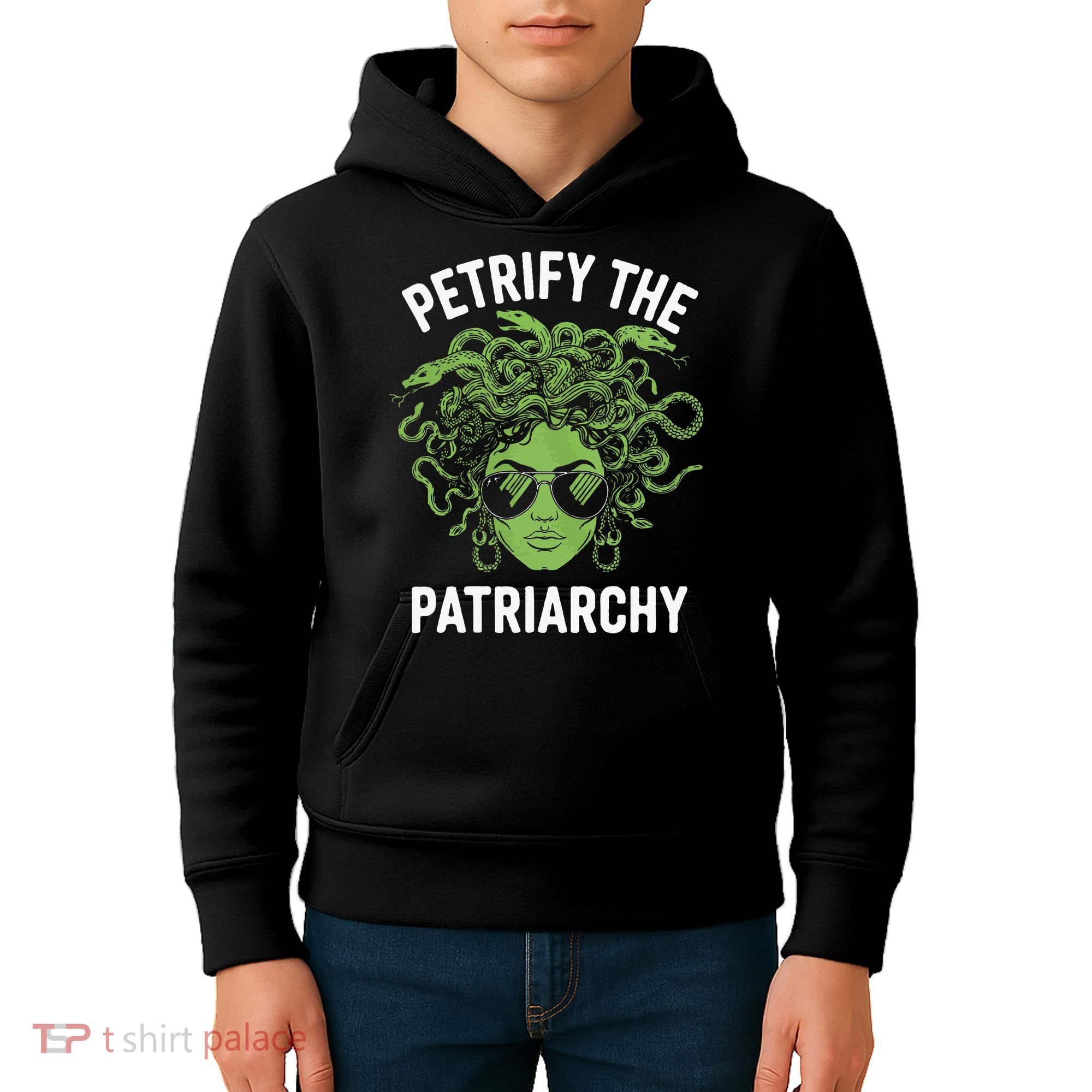 Petrify The Patriarchy Feminist Medusa Kids Hoodie