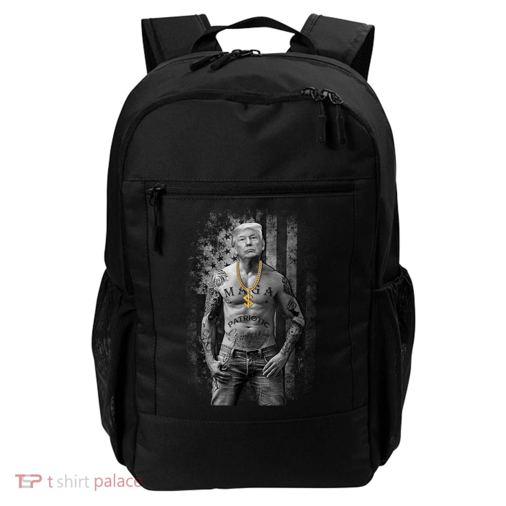 Pro Trump Patriotic Gangster AntiLiberal Republican Gift Black Cott Backpack