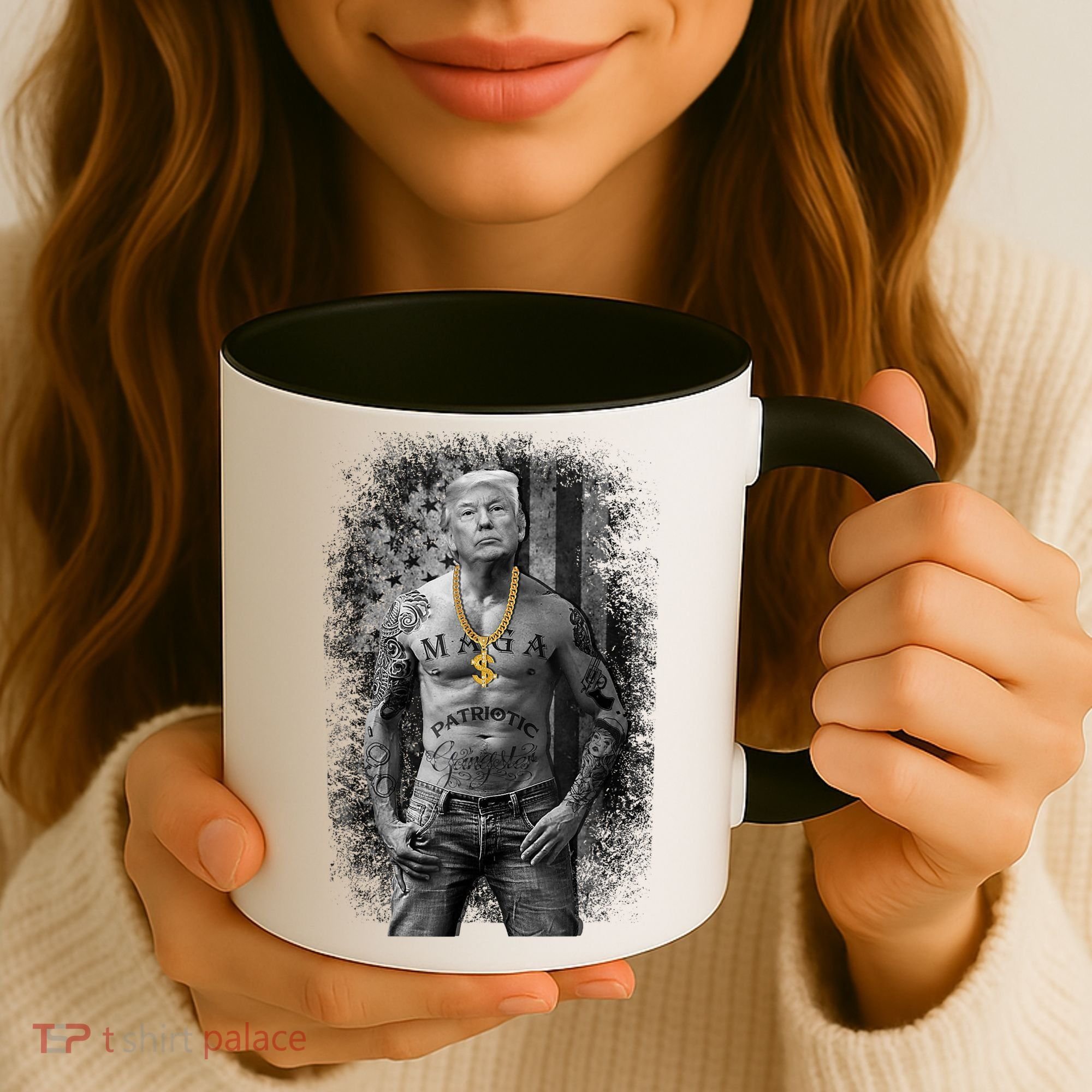 Pro Trump Patriotic Gangster AntiLiberal Republican Gift Black Cott Coffee Mug