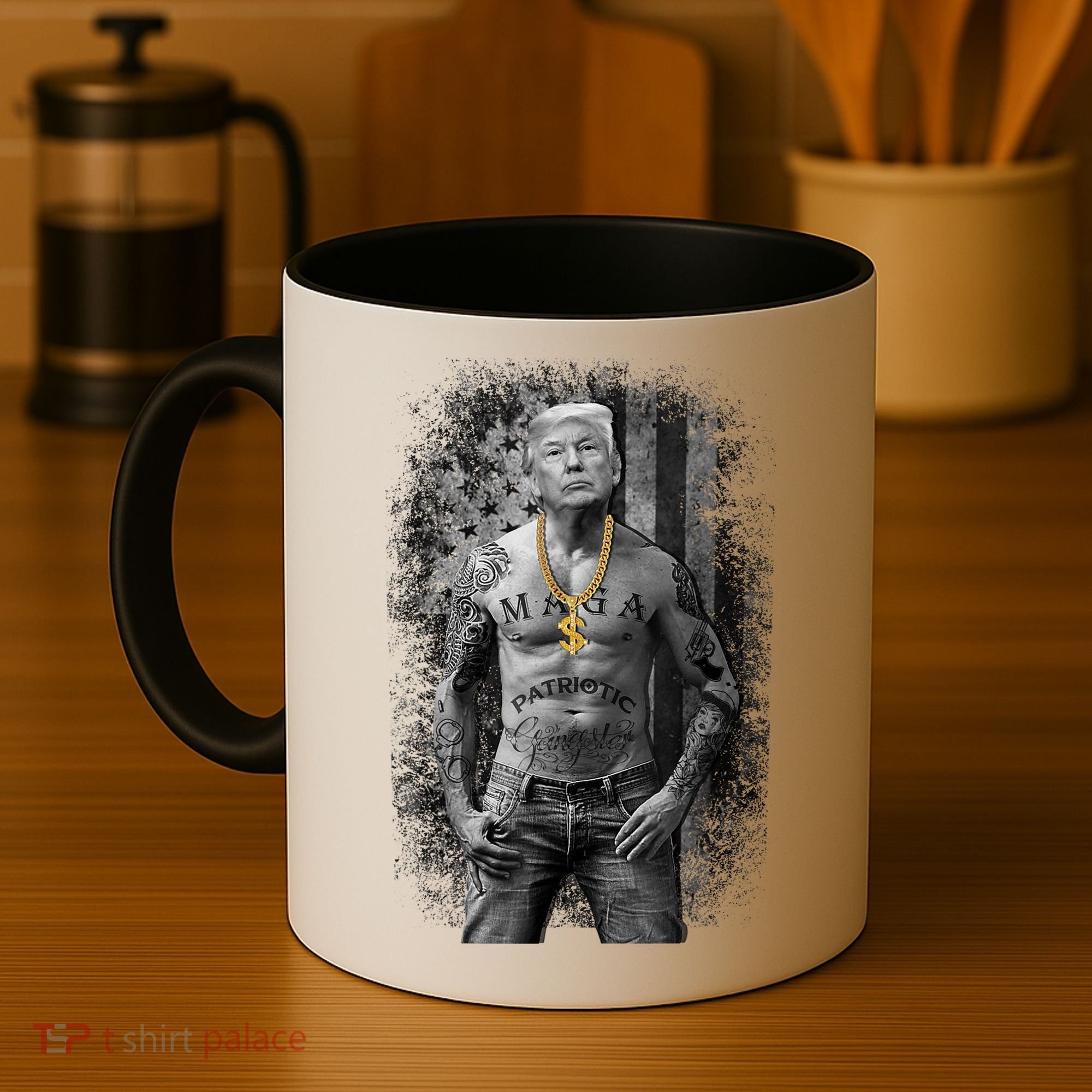 Pro Trump Patriotic Gangster AntiLiberal Republican Gift Black Cott Coffee Mug