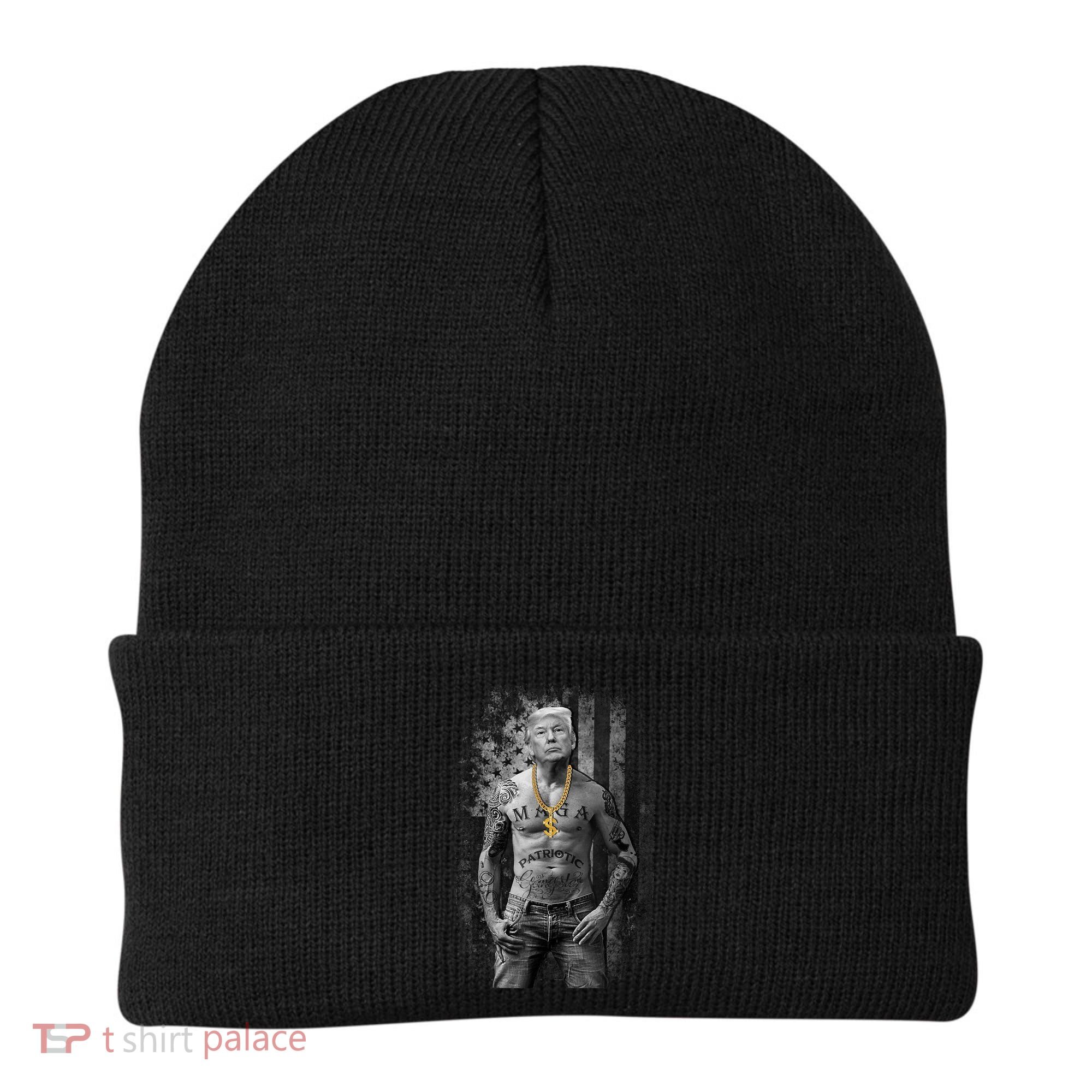 Pro Trump Patriotic Gangster AntiLiberal Republican Gift Black Cott Beanie