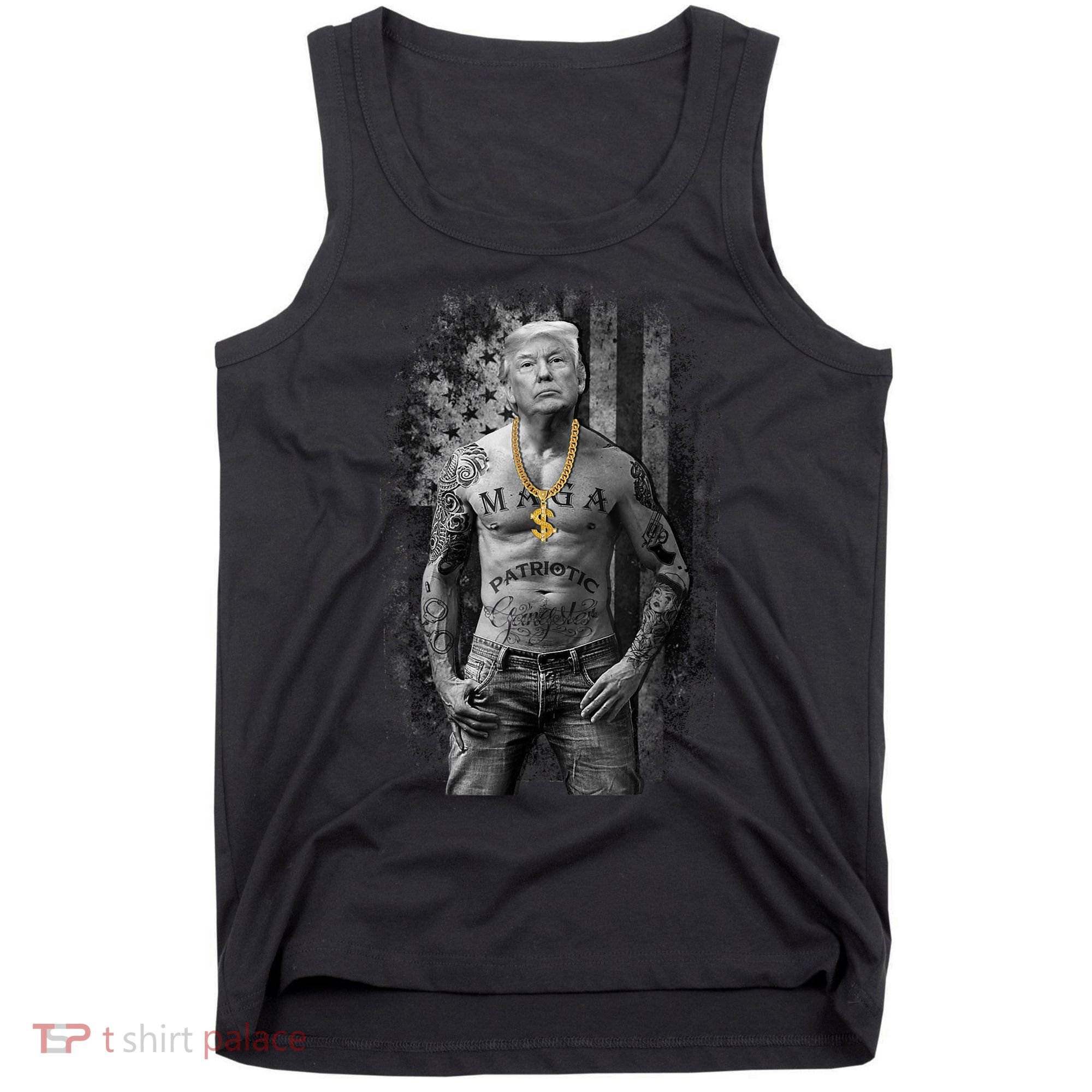 Pro Trump Patriotic Gangster AntiLiberal Republican Gift Black Cott Tank Top