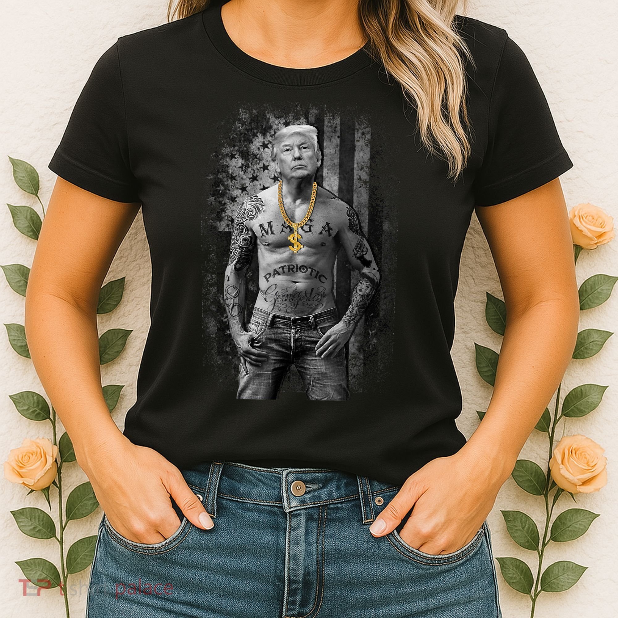 Pro Trump Patriotic Gangster AntiLiberal Republican Gift Black Cott Women's T-Shirt
