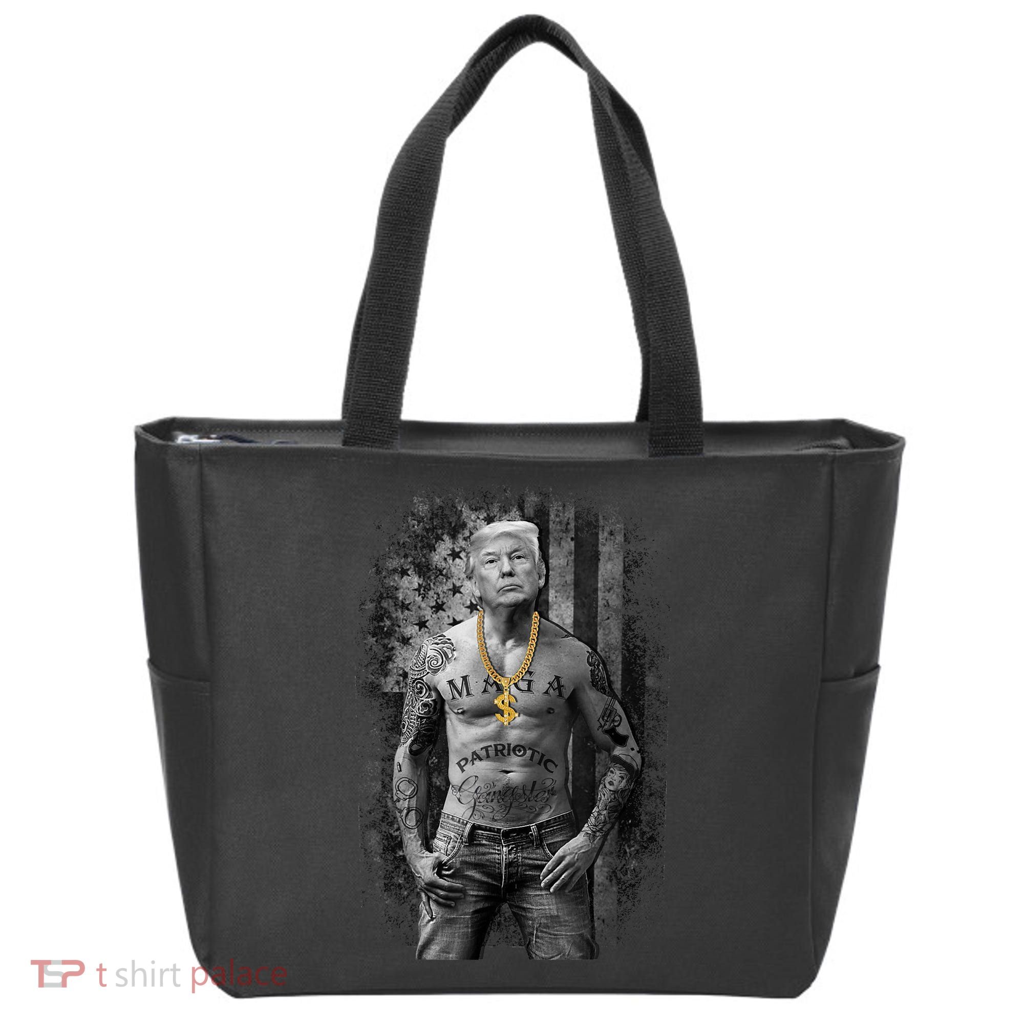 Pro Trump Patriotic Gangster AntiLiberal Republican Gift Black Cott Tote Bag