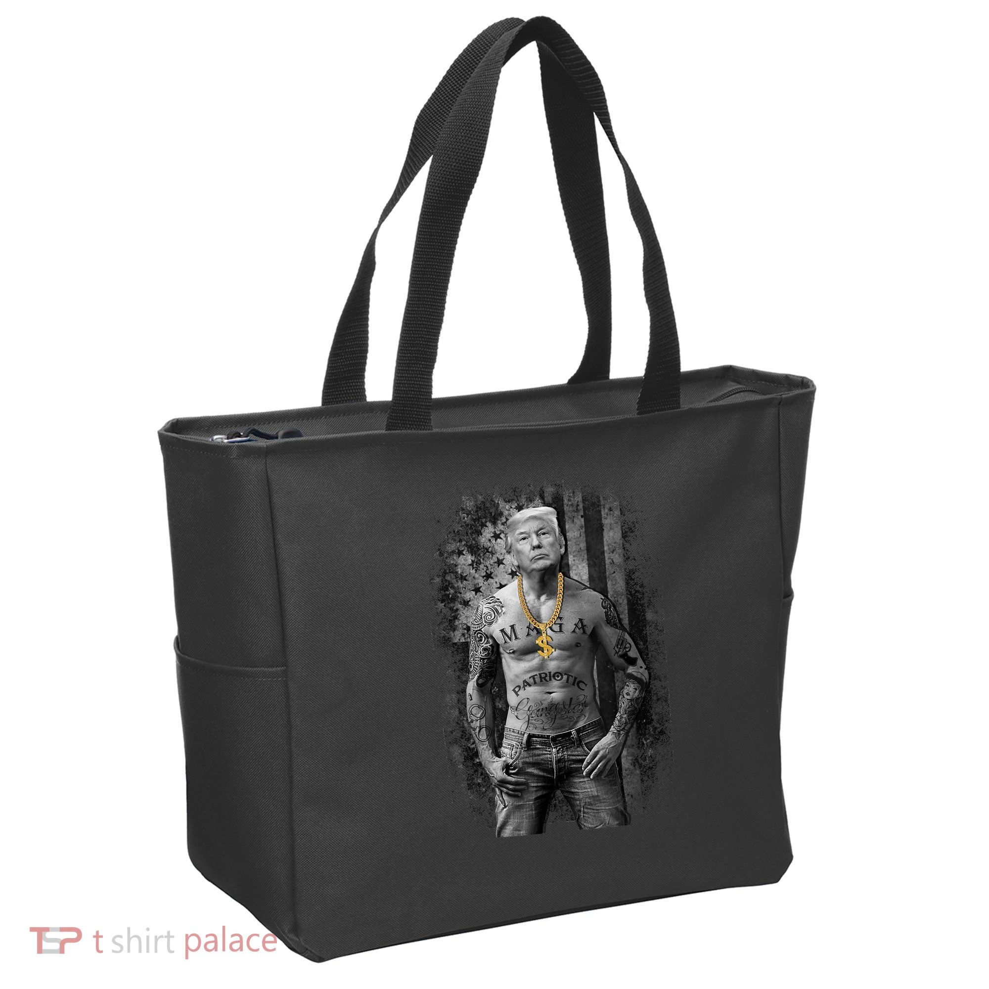 Pro Trump Patriotic Gangster AntiLiberal Republican Gift Black Cott Tote Bag