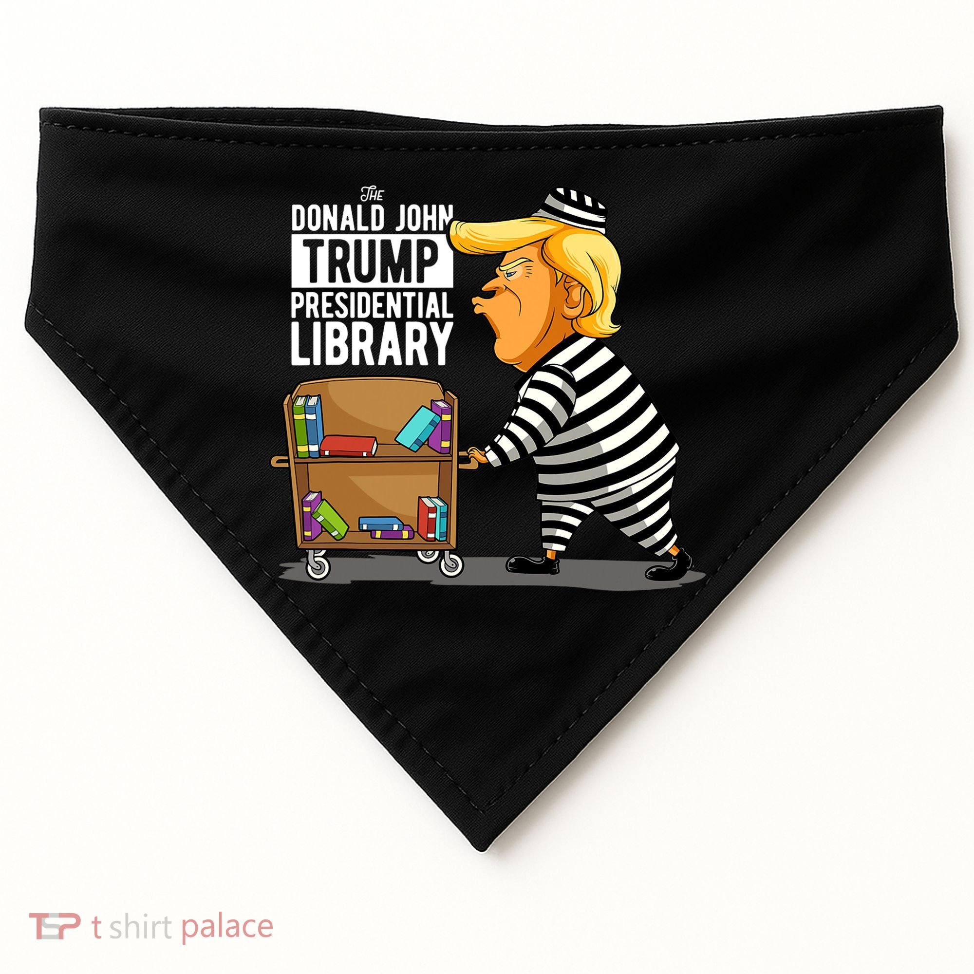 Prison Trump Presidential Library Funny Anti Trump USA-Made Doggie Bandana
