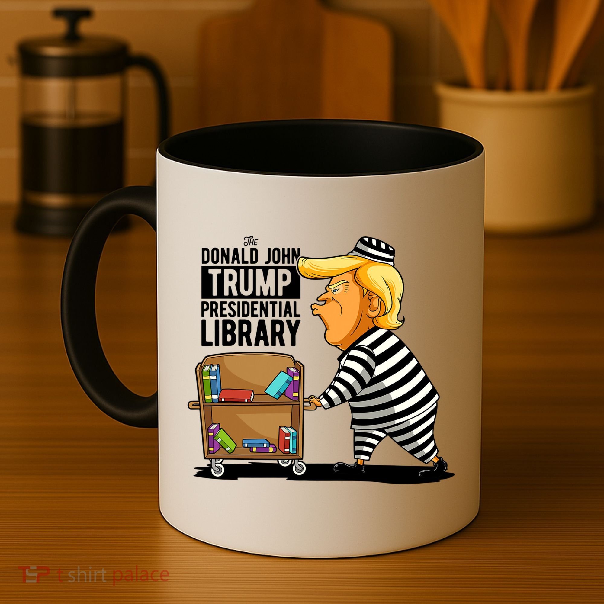 Prison Trump Presidential Library Funny Anti Trump Coffee Mug