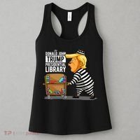 Prison Trump Presidential Library Funny Anti Trump Women's Tank Top thumb 3