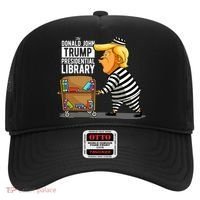 Prison Trump Presidential Library Funny Anti Trump Hat thumb 0