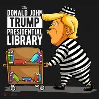 Prison Trump Presidential Library Funny Anti Trump Toddler Hoodie thumb 2