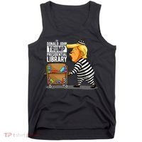 Prison Trump Presidential Library Funny Anti Trump Tank Top thumb 0