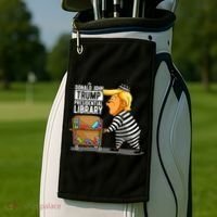 Prison Trump Presidential Library Funny Anti Trump Golf Towel thumb 2