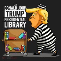 Prison Trump Presidential Library Funny Anti Trump Golf Towel thumb 3