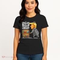 Prison Trump Presidential Library Funny Anti Trump Women's T-Shirt thumb 4