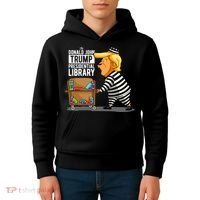 Prison Trump Presidential Library Funny Anti Trump Kids Hoodie thumb 4