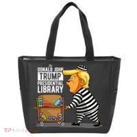 Prison Trump Presidential Library Funny Anti Trump Tote Bag thumb 0