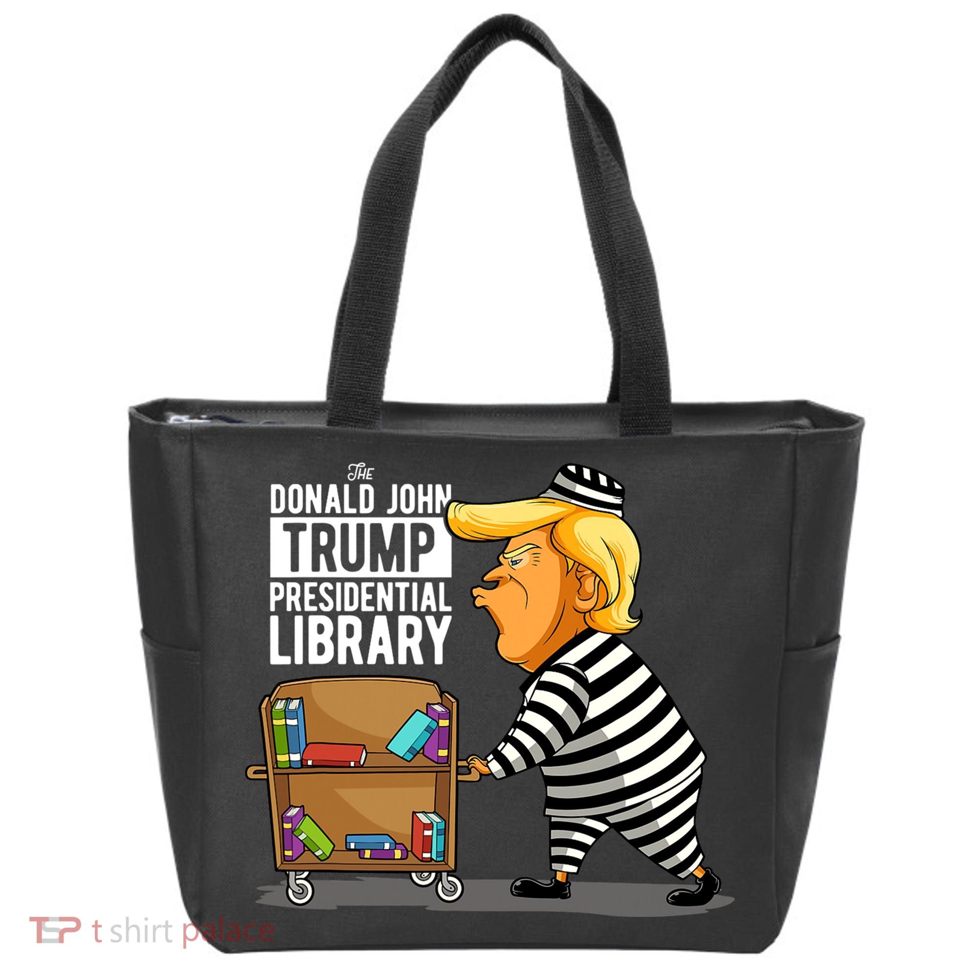 Prison Trump Presidential Library Funny Anti Trump Tote Bag