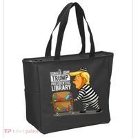 Prison Trump Presidential Library Funny Anti Trump Tote Bag thumb 2