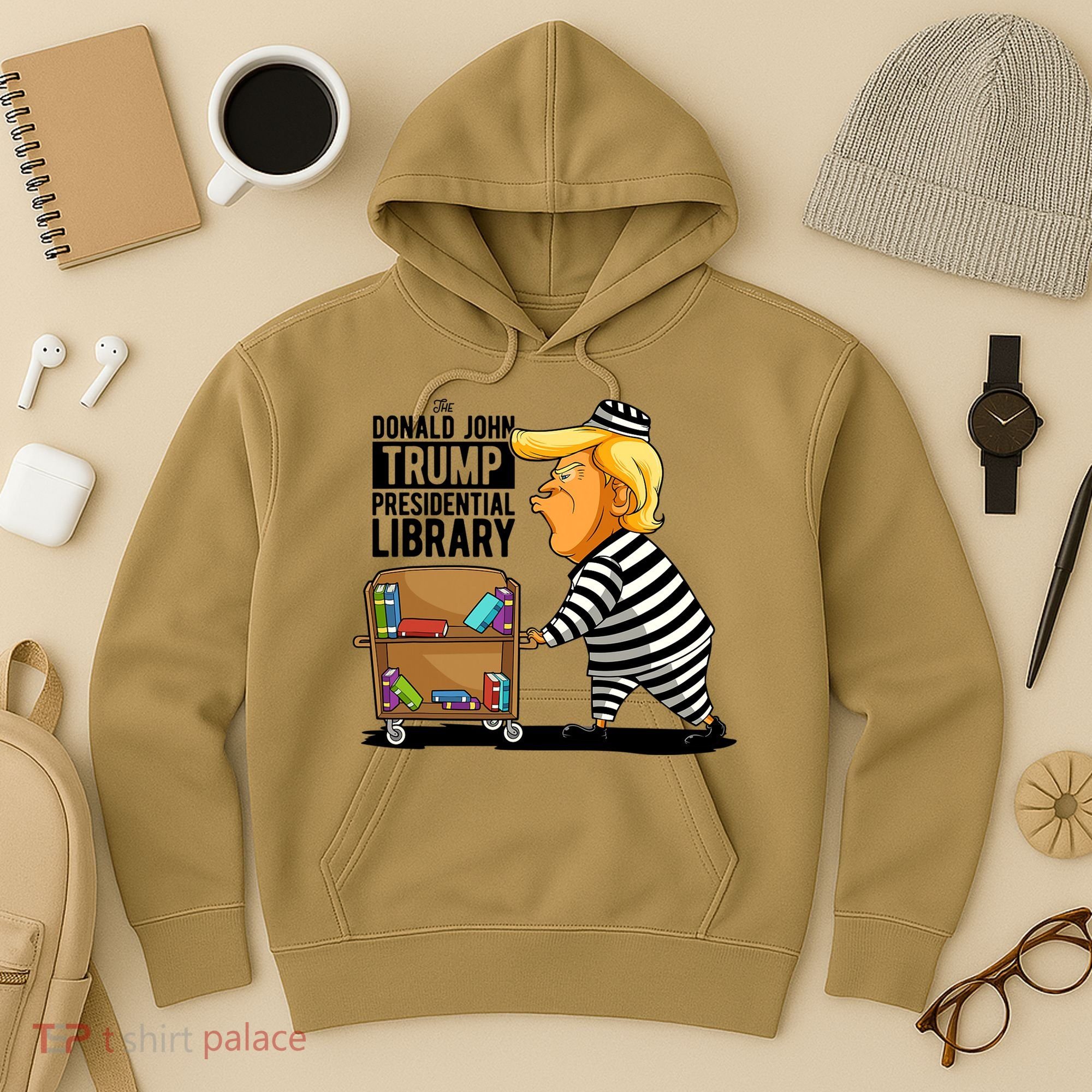 Prison Trump Presidential Library Funny Anti Trump Hoodie